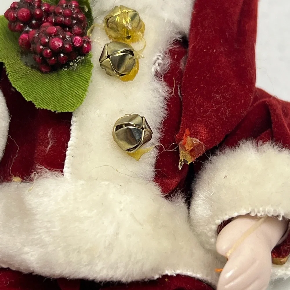 Vintage 1986 Enesco Santa Christmas Ornament Porcelain Face Hands Taiwan - Picture 10 of 12